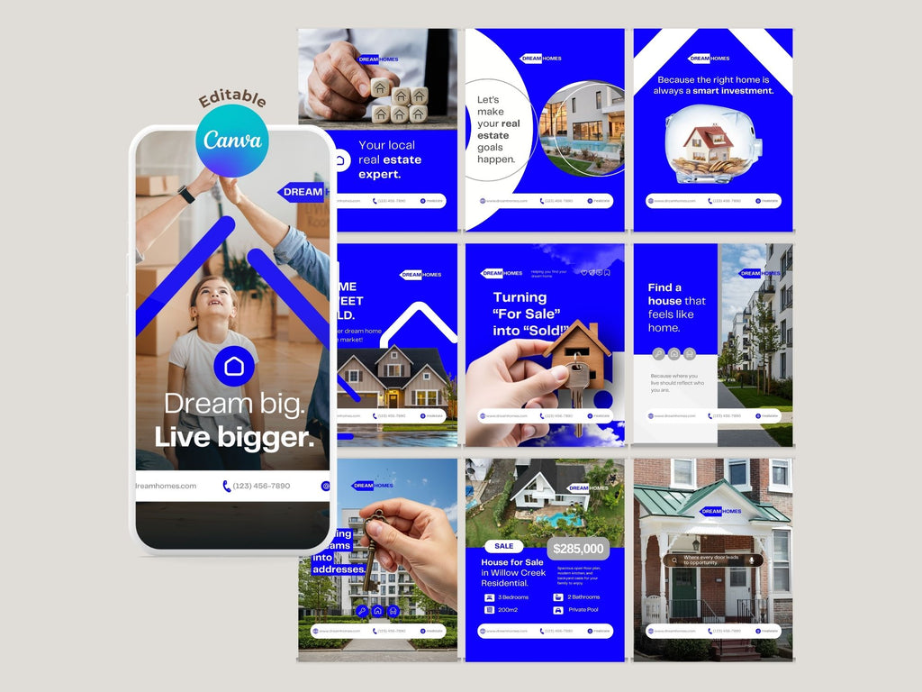 Real Estate Instagram Templates – Editable Canva Template – Instant Download