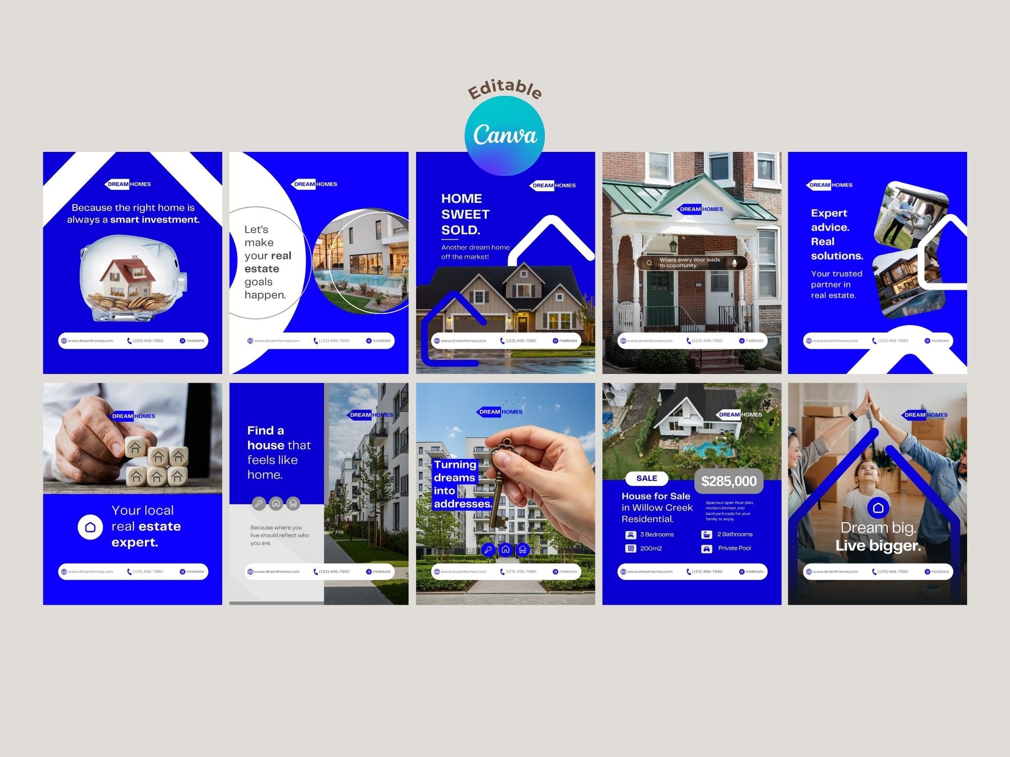 Real Estate Instagram Templates – Editable Canva Template – Instant Download