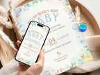 Duck Baby Shower Invitation – Watercolor Plane Theme – Editable Canva Template – Share or Printable 5x7 – Instant Download