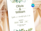 Timeless Bloom Wedding Invitation – Editable Canva Template – Share or Printable 5x7 – Instant Download