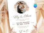 Whispering Blooms Wedding Invitation – Editable Canva Template – Share or Printable 5x7 – Instant Download