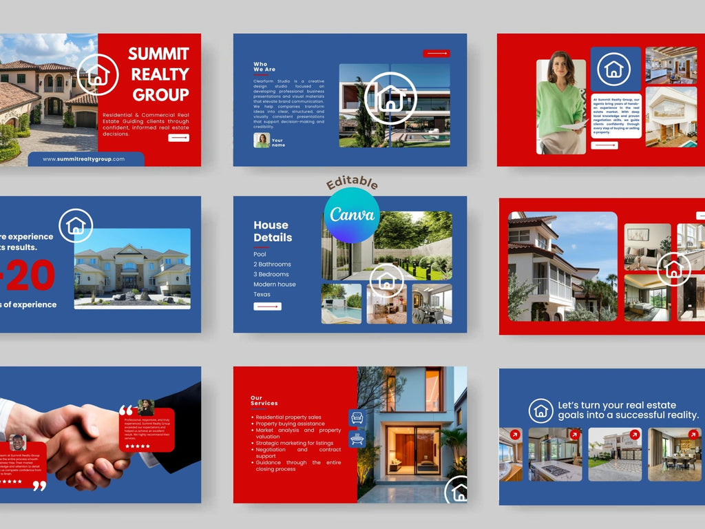 Real State Business Presentation 001 – Editable Canva Template – Instant Download