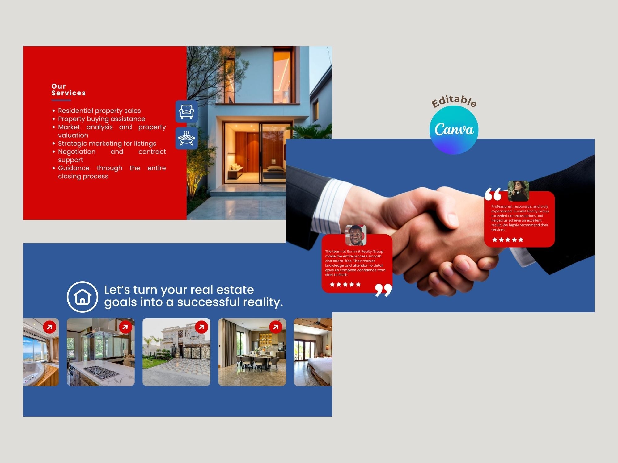 Real State Business Presentation 001 – Editable Canva Template – Instant Download