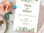 Timeless Bloom Wedding Invitation – Editable Canva Template – Share or Printable 5x7 – Instant Download