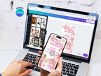 [FREE SAMPLE] Pink Baby Love Baby Shower – Editable Canva Template – Share video mp4 – Instant Download