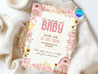 Pink Farm Baby Shower Invitation – Watercolor Plane Theme – Editable Canva Template – Share or Printable 5x7 – Instant Download