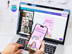 Purple Mermaid Birthday Video Invitation – Editable Canva Template – Share video mp4 – Instant Download
