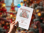 Christmas Joy Party Invitation – Editable Canva Template – Share or Printable 5x7 – Instant Download