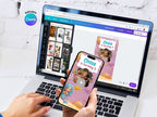 Blue Mermaid Birthday Video Invitation – Editable Canva Template – Share video mp4 – Instant Download