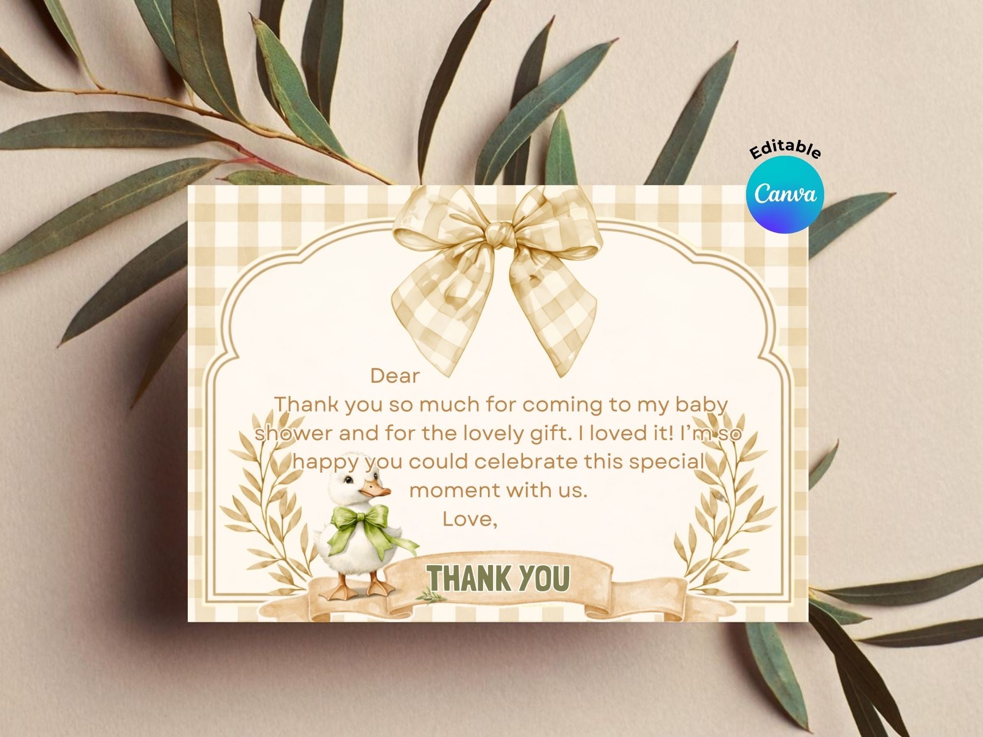 Checkered Duck Baby Shower Invitation FULL PARTY BUNDLE - Video Invite & Matching Printables