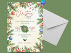 Christmas Ornaments Party Invitation – Editable Canva Template – Share or Printable 5x7 – Instant Download