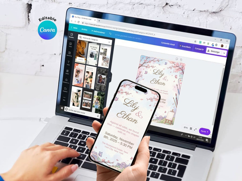 Against All Odds Love Invitation – Editable Canva Template – Share or Printable 5x7 – Instant Download