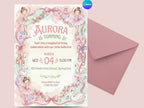 Ballerina Watercolor Invitation – Editable Canva Template – Share or Printable 5x7 – Instant Download