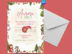 Little Red Hood Watercolor Invitation – Editable Canva Template – Share or Printable 5x7 – Instant Download