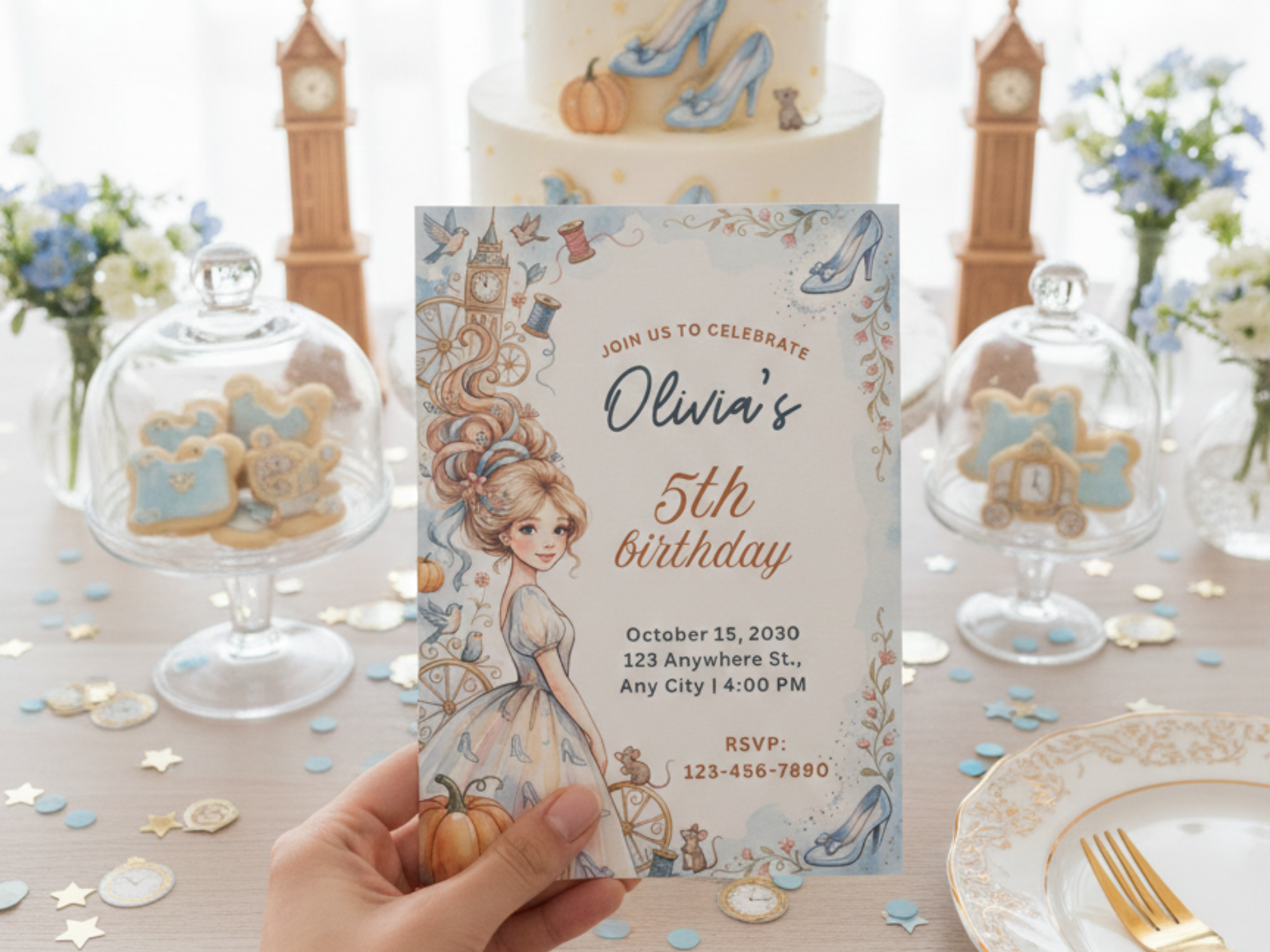 [FREE SAMPLE] Princess Girl Invitation | Editable Canva Template - Instant Download