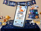Astronaut Birthday Invitation – Editable Canva Template – Share video mp4 – Instant Download