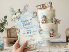Aviator Baby Shower Invitation – Watercolor Plane Theme – Editable Canva Template – Share or Printable 5x7 – Instant Download