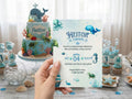 Blue Under The Sea Invitation – Editable Canva Template – Share or Printable 5x7 – Instant Download