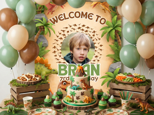 3D Dinosaur Invitation FULL PARTY BUNDLE - Video Invite & Matching Printables