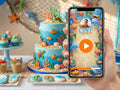 Ocean Adventure Birthday Video Invitation – Editable Canva Template – Share video mp4 – Instant Download