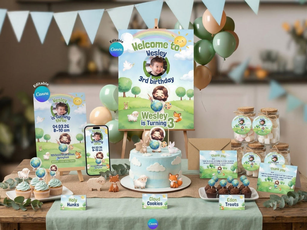 Jesus The Painter Invitation FULL PARTY BUNDLE - Video Invite & Matching Printables