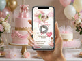 Pink Ballerina Birthday Invitation – Editable Canva Template – Share video mp4 – Instant Download