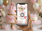 Pink Ballerina Birthday Invitation – Editable Canva Template – Share video mp4 – Instant Download