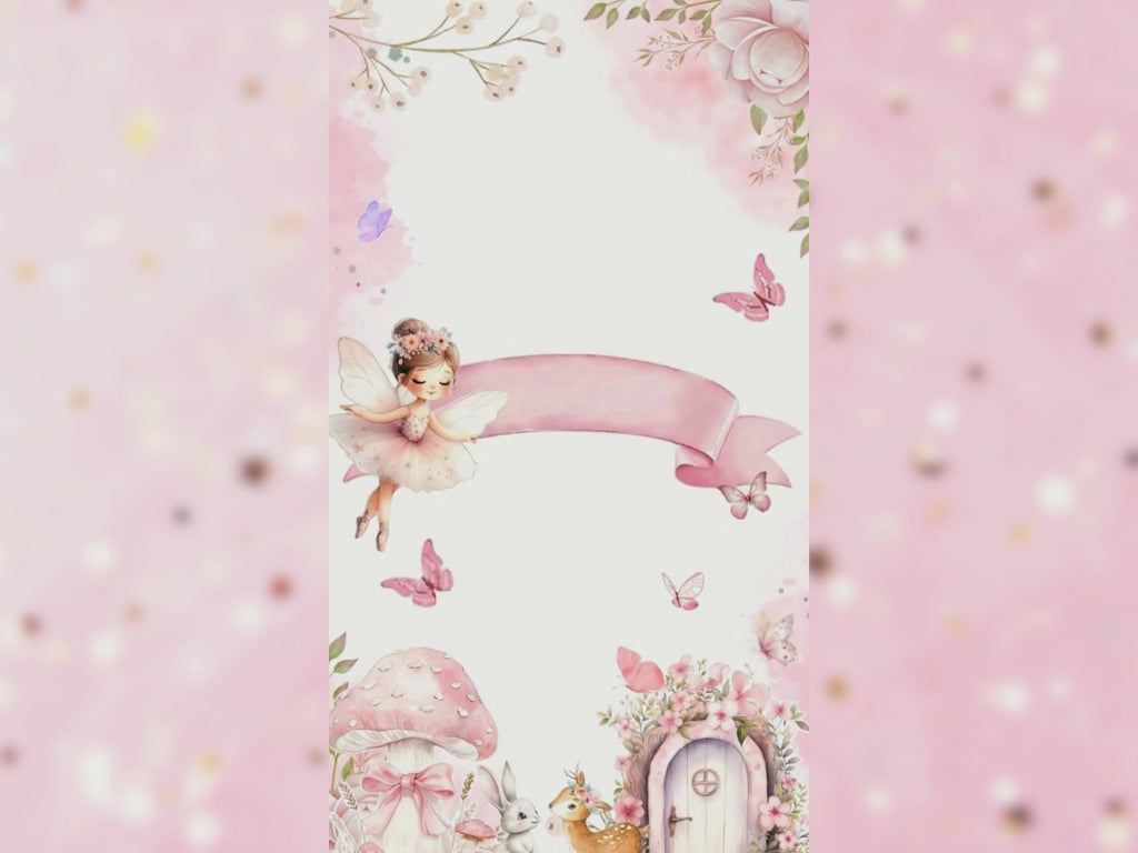 Fairy Tale Birthday Invitation – Editable Canva Template – Share video mp4 – Instant Download