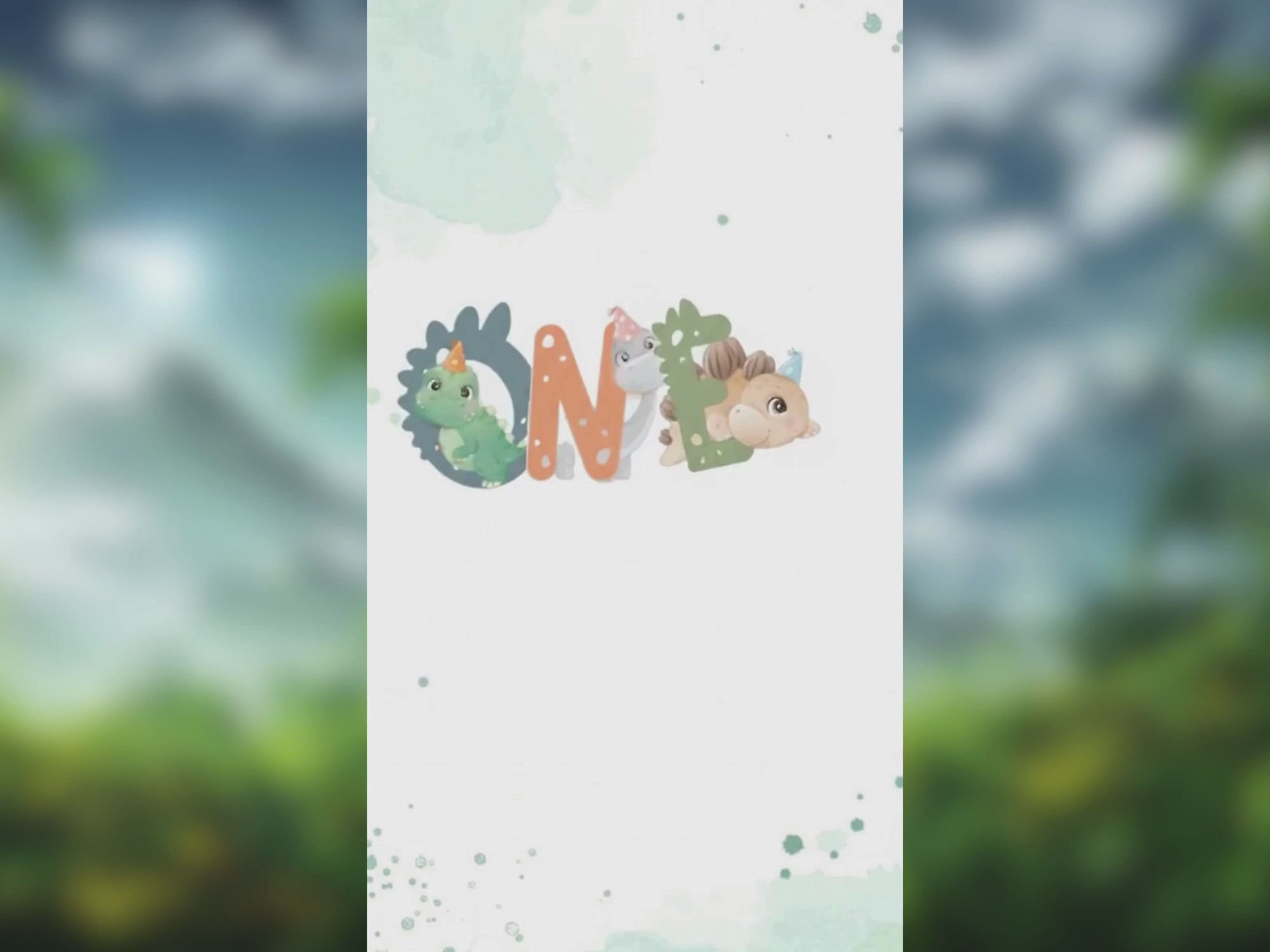 Baby Dino First Birthday Invitation – Editable Canva Template – Share video mp4 – Instant Download