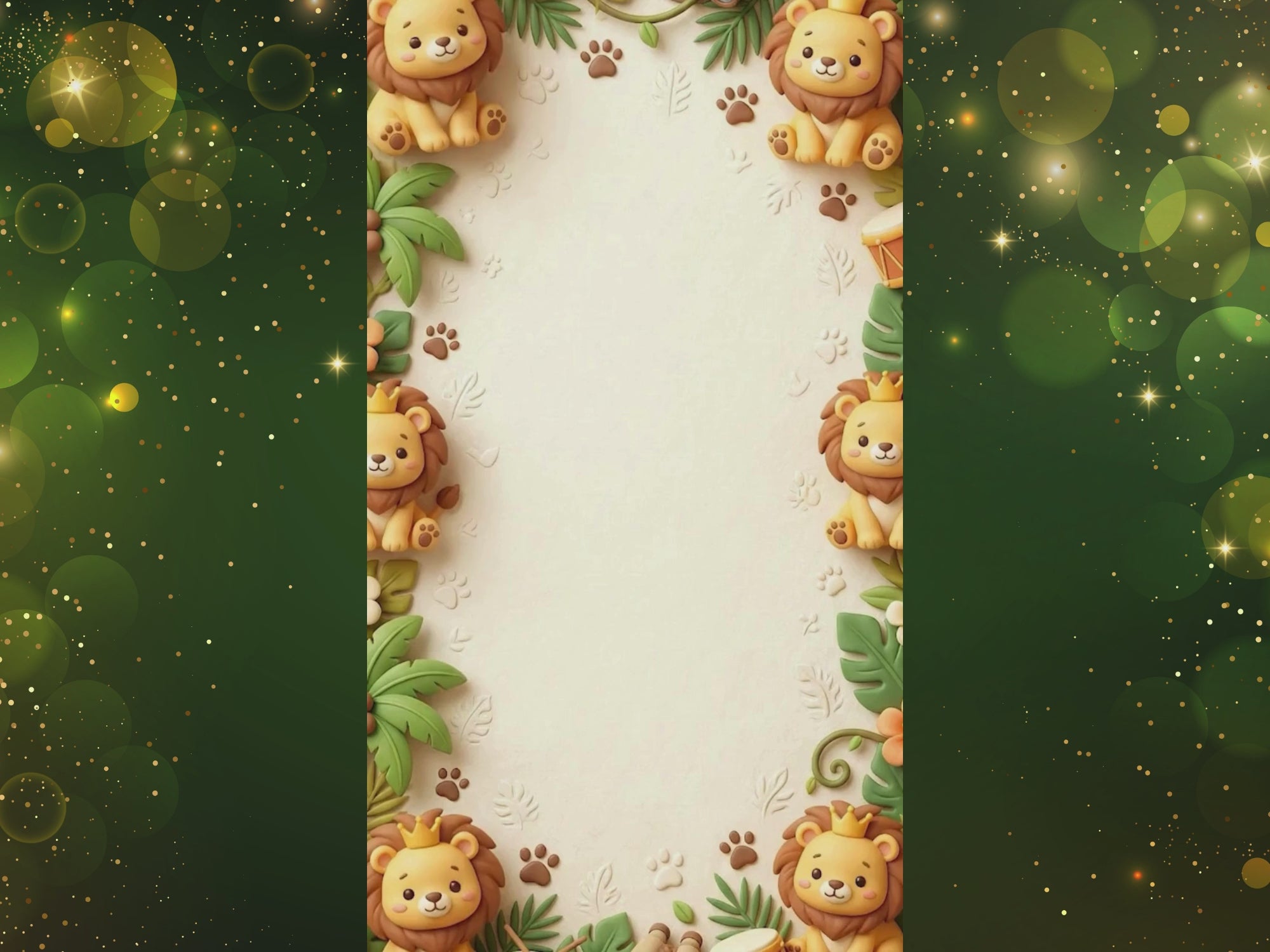 Little Lion Birthday Invitation – Editable Canva Template – Share video mp4 – Instant Download