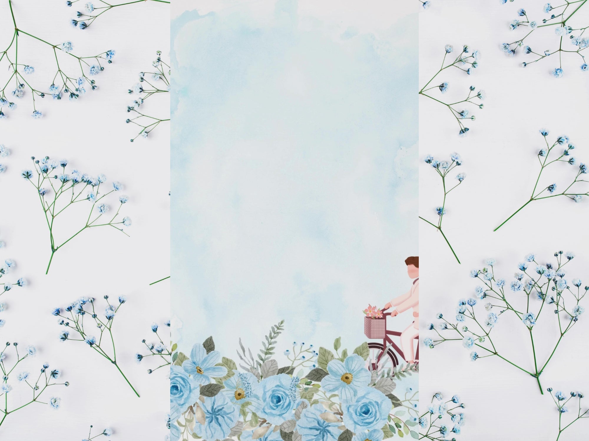 Romantic Blue Wedding  Invitation – Editable Canva Template – Share video mp4 or Printable 5x7 – Instant Download