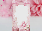 Pink Baby Bear Baby Shower – Editable Canva Template – Share video mp4 – Instant Download